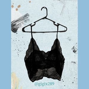 Sheer Black Lace Lingerie Top